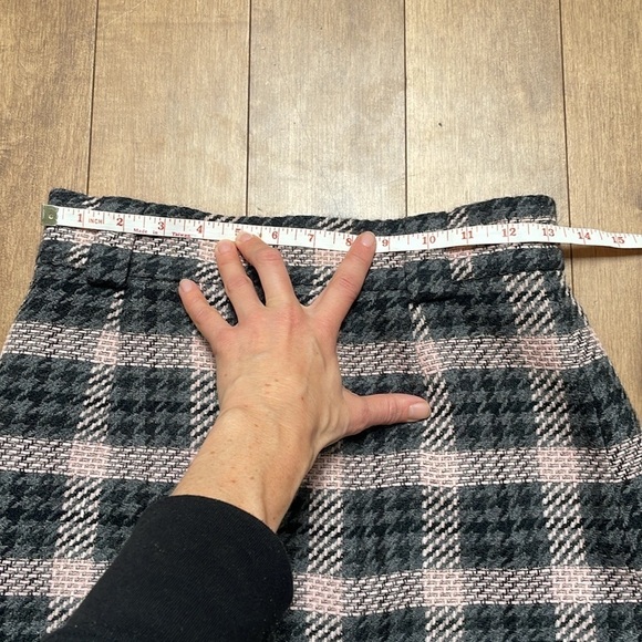 Mondi wool tweed pencil skirt pink gray black belt loops vintage size US4 - Picture 5 of 11